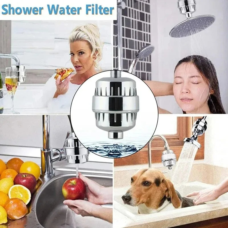 15-20 Stages High Output Shower Water Filter Remove Chlorine Heavy Metals Filtered Showers Headhower Head Soften For Hard Water