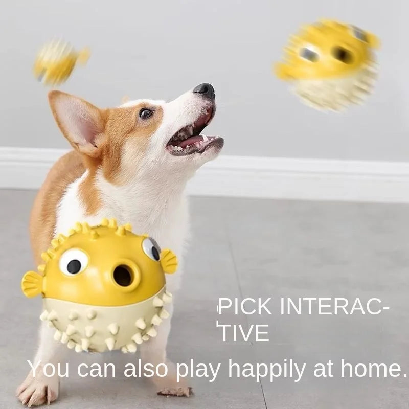 Dog Puzzle Toy Treat Dispenser Ball - Chew Resistant Design for Corgi Teddy Golden Retriever Boredom Relief