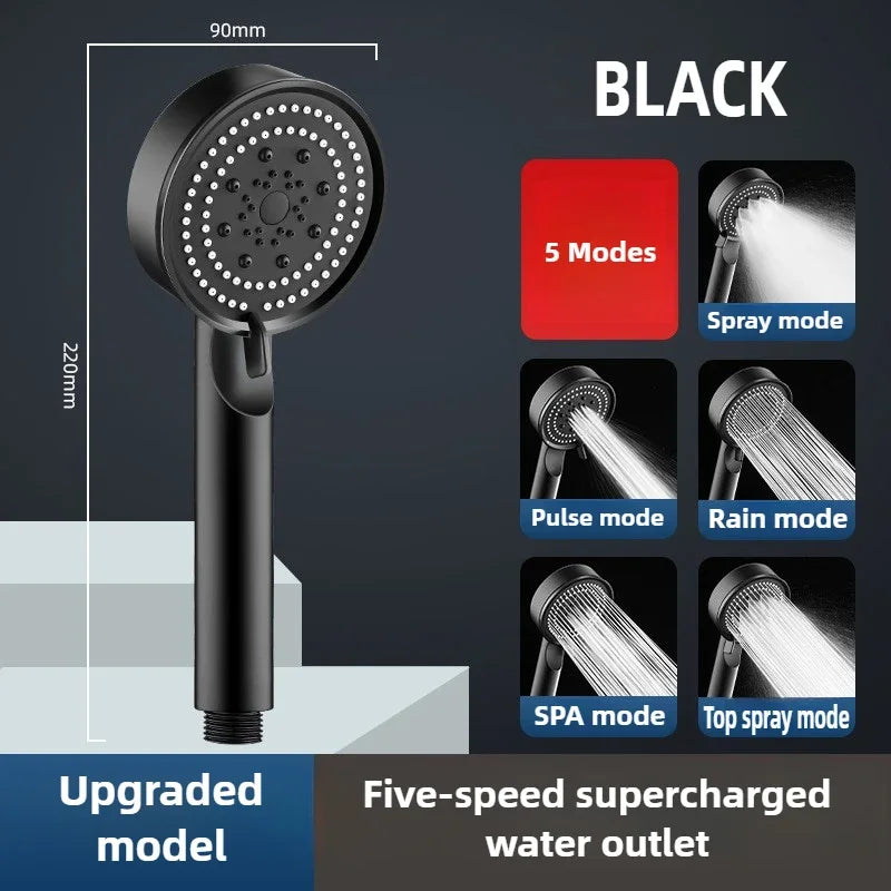 High Pressure Shower Head 3 Modes Adjustable Filter Shower Head Set New Bathroom Shower Head Accessories Sprayer